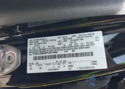 2023 Ford Escape St-Line from USA, damaged, VIN 1FMCU9MN6PUB13686